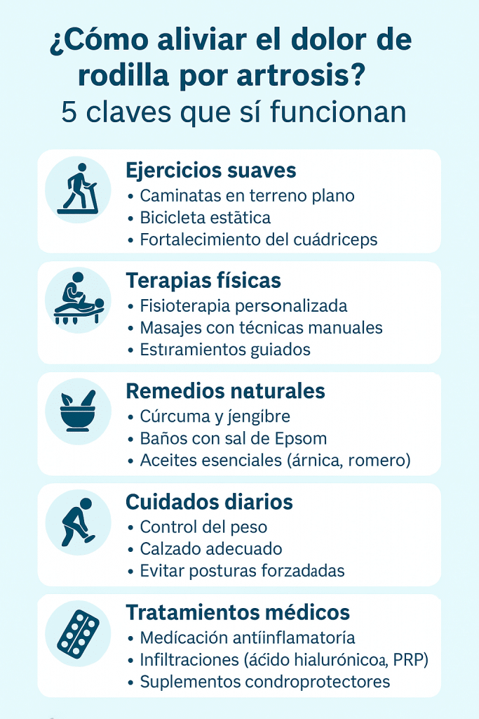 Organigrama terapia para el dolor de rodilla por artrosis