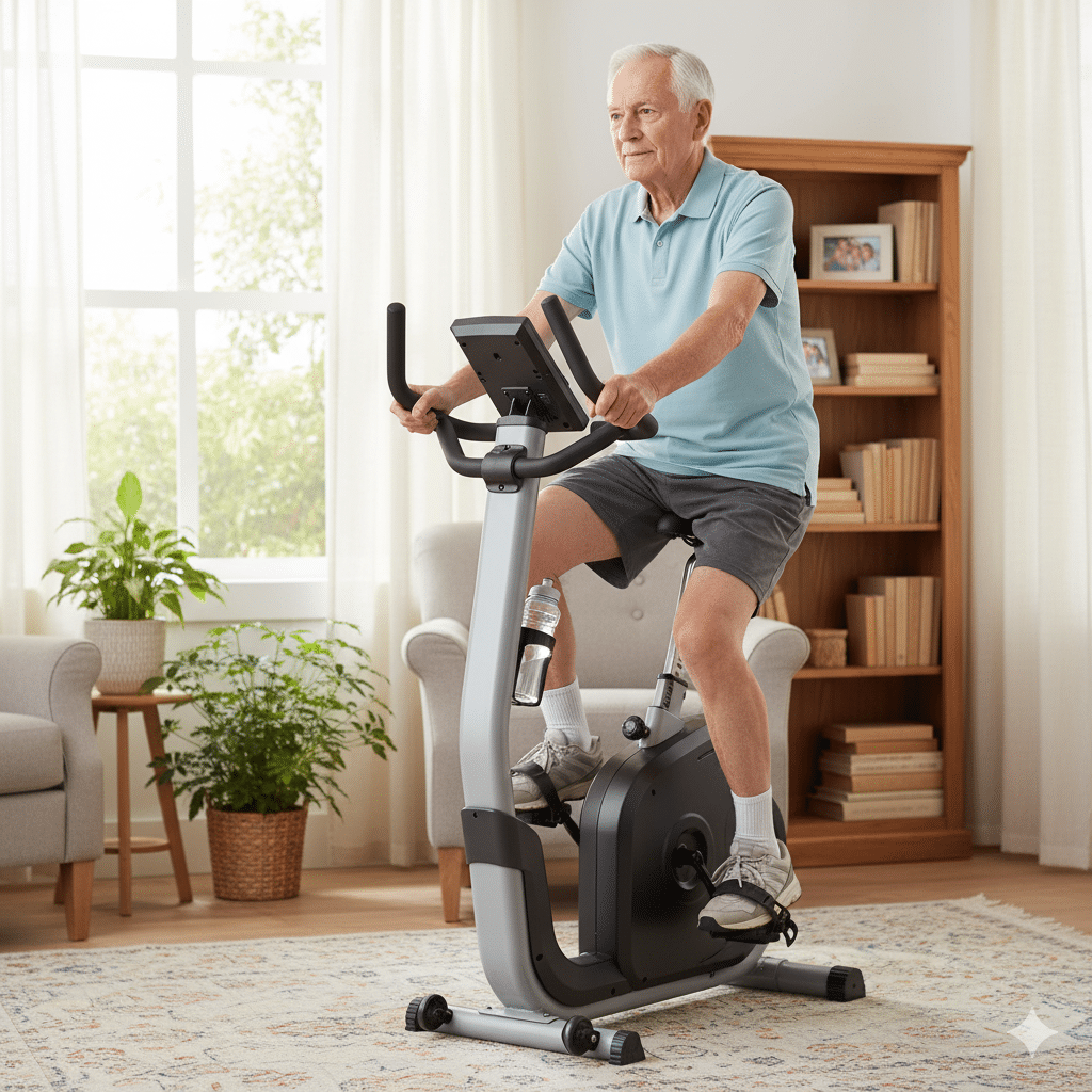 hombre de 70 realizando ejercicio aeróbico para Parkinson